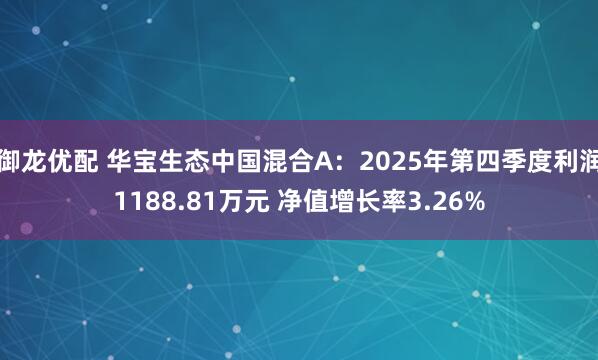 御龙优配 华宝生态中国混合A：2025年第四季度利润1188.81万元 净值增长率3.26%